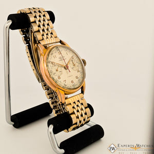Vintage Rare Enicar Pre Sherpa Chronograph Gold Plated Venus 188 17J Mens Watch - Experts Watches - Enicar