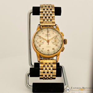 Vintage Rare Enicar Pre Sherpa Chronograph Gold Plated Venus 188 17J Mens Watch - Experts Watches - Enicar