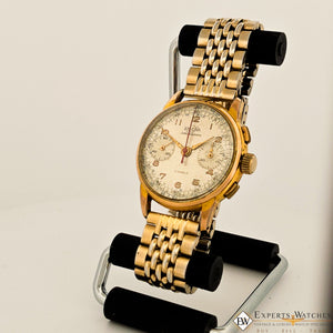 Vintage Rare Enicar Pre Sherpa Chronograph Gold Plated Venus 188 17J Mens Watch - Experts Watches - Enicar