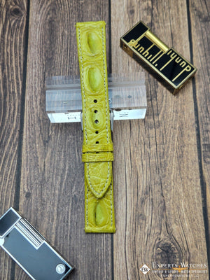 Genuine Crocodile Leather Watch Strap| Round Scales White Stitch | Quick‑Release - Experts Watches Watch Strap