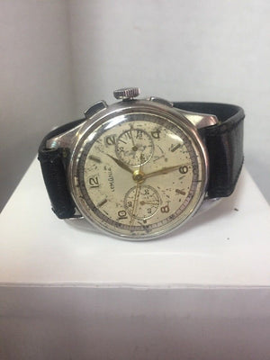 Serviced 1950s Vintage Officers Chronograph Lemania 1270 (320 / 321) Watch 35mm - Lemania Wristwatches