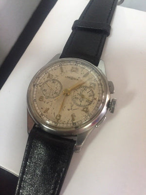 Serviced 1950s Vintage Officers Chronograph Lemania 1270 (320 / 321) Watch 35mm - Lemania Wristwatches