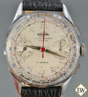 1960 Serviced Vintage Enicar Valjoux 92 USAAF Pilot Chronograph Watch Pre Sherpa