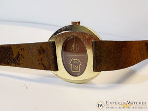 1970's Vintage Chateau Digital Jump Hour Watch Gold Plated Swiss Original Band - Chateau Wristwatches