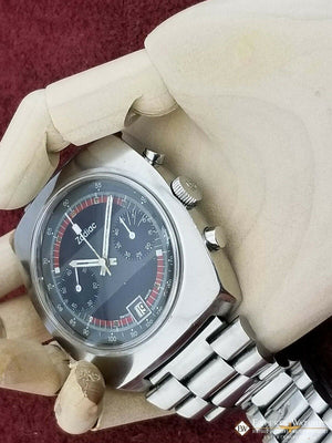 Serviced Vintage Zodiac Chronograph Cushion Watch Valjoux 7734 Poor Man Bracelet - Zodiac Wristwatches