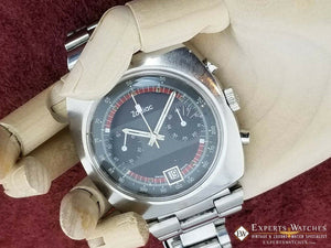 Serviced Vintage Zodiac Chronograph Cushion Watch Valjoux 7734 Poor Man Bracelet - Zodiac Wristwatches