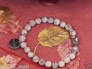 Namaste Jewelr Silver Buddha Head White Howlite Stone Meditation Mala Bracelet - Namaste Jewelry By Experts Retail Bracelets