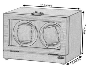 Belocia Double Watch Winder Mahogany Wood w/LCD Dispaly w/Japanese Mabuch Motors