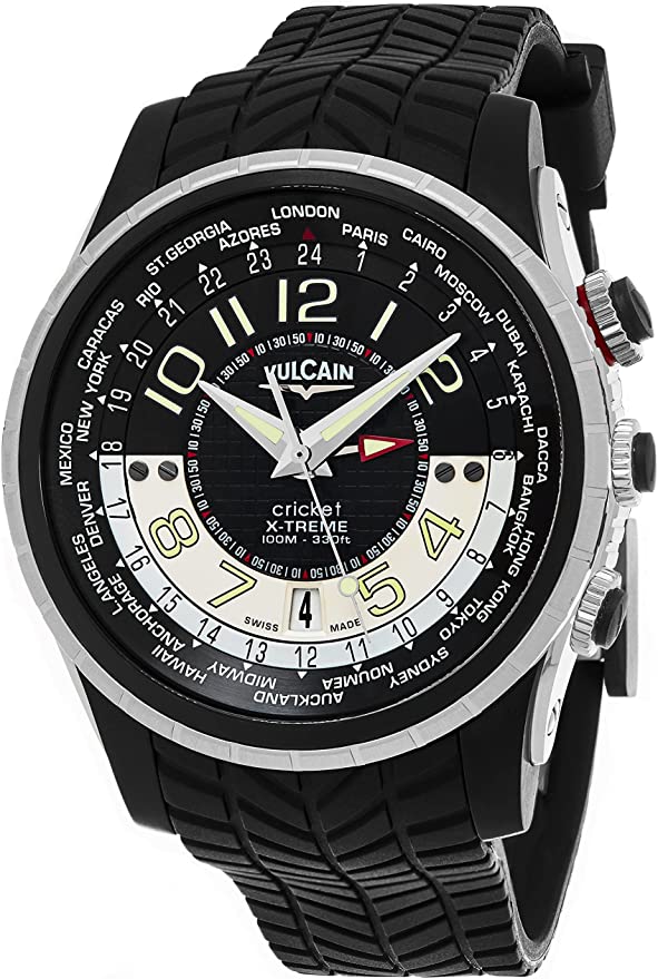 VULCAIN AVIATOR Cricket Alarm GMT World Timer EXTREME 44MM Watch BOX & PAPERS