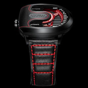 New Limited Edition Atowak Ettore Drift 4-Arm Wandering Hour Black Red Watches