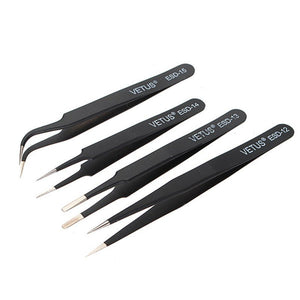 Black Stainless Steel Safe Anti - static Tweezers for Watch Maintenance or Repair - Experts Watches Watch Tools