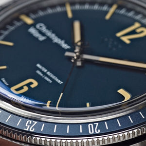 New Christopher Ward C65 Trident Diver Vintage Style Blue Dial Watch 41MM Hybrid