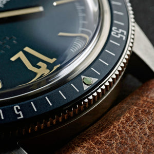 New Christopher Ward C65 Trident Diver Vintage Style Blue Dial Watch 41MM Oak