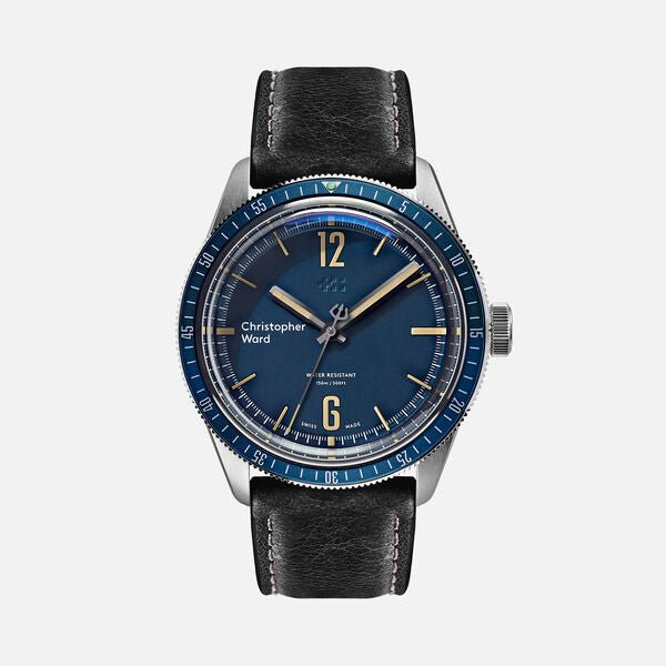 New Christopher Ward C65 Trident Diver Blue Dial Watch 41MM Black