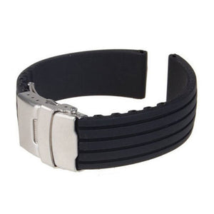 Diving Silicone Rubber Watch Strap With Deployment Buckle 20 MM - Experts Watches Watch Strap