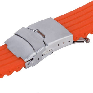 Diving Silicone Rubber Watch Strap With Deployment Buckle 20 MM - Experts Watches Watch Strap