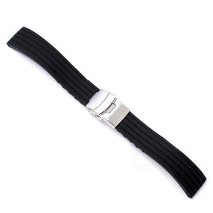 Diving Silicone Rubber Watch Strap With Deployment Buckle 20 MM - Experts Watches Watch Strap