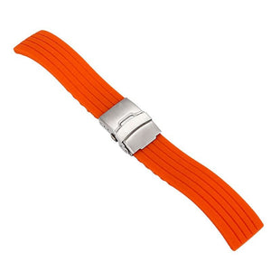 Diving Silicone Rubber Watch Strap With Deployment Buckle 20 MM - Experts Watches Watch Strap
