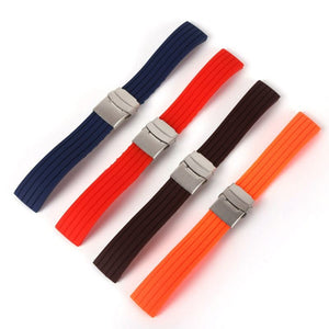 Diving Silicone Rubber Watch Strap With Deployment Buckle 20 MM - Experts Watches Watch Strap