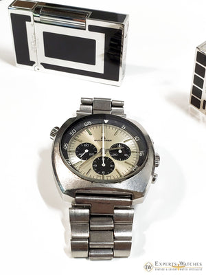 Serviced Vintage 1970s Bucherer Chronograph Panda 9653 Diving Soccer Timer Watch