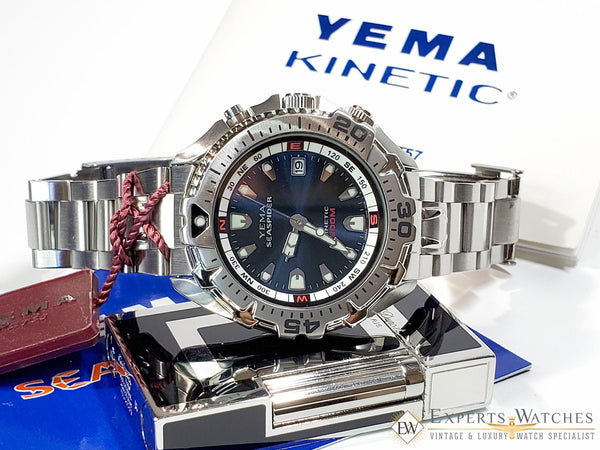NOS YEMA Seiko SEASPIDER Professional Kenetic Diver Watch YM1711 5M42A Box Paper