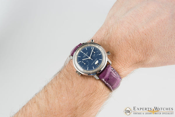Serviced Vintage 1970's Hamilton Chrono-Matic Chronograph Date Blue Cal 11 Watch