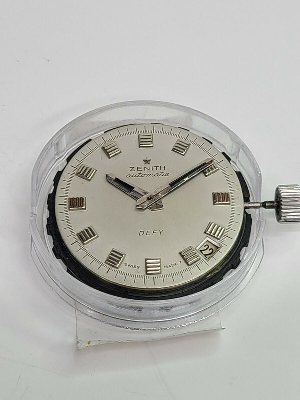 1960's Zenith Defy 2542 PC Watch Movement Automatic - Dial - Hands Crown Running - Experts Watches