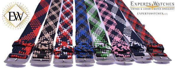 Experts Watches 20 mm Perlon Watch Strap Braided Nylon Band Vintage Style Colors - Experts Watches - Experts Watches