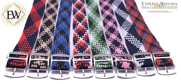 Experts Watches 22 mm 24 mm Perlon Watch Strap Braided Nylon Band Vintage Colors - Experts Watches - Experts Watches