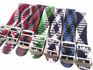 Experts Watches 22 mm 24 mm Perlon Watch Strap Braided Nylon Band Vintage Colors - Experts Watches Watch Strap