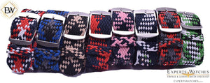 Experts Watches 22 mm 24 mm Perlon Watch Strap Braided Nylon Band Vintage Colors - Experts Watches Watch Strap