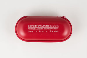 Experts Watches Watch Box Travel Service Case with Foam Inserts Zipper Red - Experts Watches