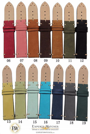 ExpertsWatches Hand Made Premium Leather Stitched Vintage Watch Strap Band 20 mm - Experts Watches