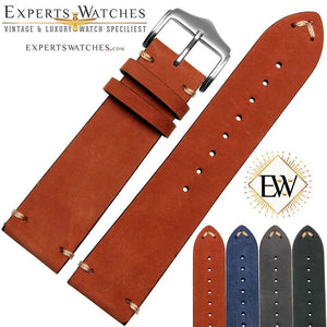 ExpertsWatches Hand Made Premium Leather Stitched Vintage Watch Strap Band 20 mm - Experts Watches