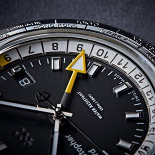 NEW Christopher Ward Watch C65 316L GMT Worldtimer V1 Edition Yellow Warranty - Experts Watches