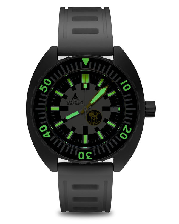 New SYNCHRON POSEIDON Diving Watch ISOfrane Rubber Limited Edition 481/1000 - Experts Watches