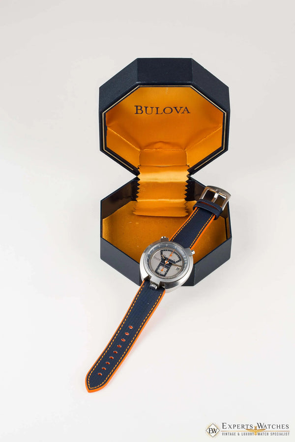 Serviced BULOVA BULLHEAD Parking Meter Chronograph Automatic Cal 12 1973 Watch - Experts Watches - Bulova