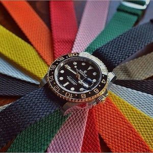 Vintage Style Perlon Watch Strap Braided Nylon Band Colors - 16mm 18mm 20mm 22mm - Experts Watches Watch Strap