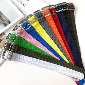 Vintage Style Perlon Watch Strap Braided Nylon Band Colors - 16mm 18mm 20mm 22mm - Experts Watches Watch Strap