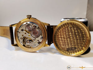 1940's Vintage Cortebert Sport Triple Date Italian Day Moonphase 18k Gold Watch - Cortebert Wristwatches