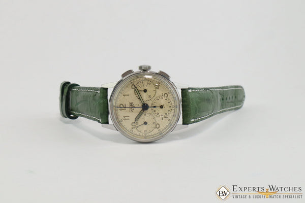 Serviced 1940's Vintage Heuer 2443 Chronograph Valjoux 72 Pre-Carrera