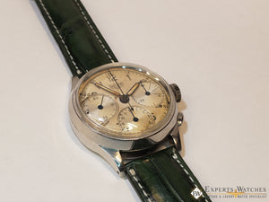 Serviced 1940's Vintage Heuer 345 Big Eye Chronograph Valjoux 71 Pre-Carrera