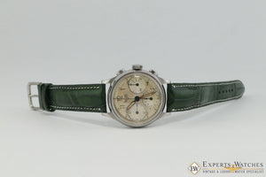 Serviced 1940's Vintage Heuer 345 Big Eye Chronograph Valjoux 71 Pre-Carrera