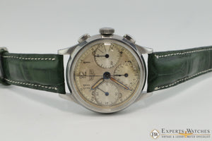 Serviced 1940's Vintage Heuer 345 Big Eye Chronograph Valjoux 71 Pre-Carrera