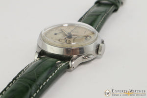 Serviced 1940's Vintage Heuer 345 Big Eye Chronograph Valjoux 71 Pre-Carrera