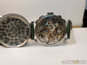 Serviced 1940's Vintage Heuer 345 Big Eye Chronograph Valjoux 71 Pre-Carrera