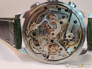 Serviced 1940's Vintage Heuer 345 Big Eye Chronograph Valjoux 71 Pre-Carrera