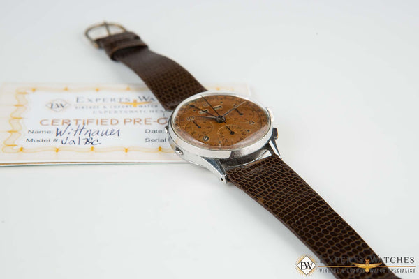 Vintage Wittnauer Tropical Valjoux 72C Triple Date Calendar Chronograph Watch