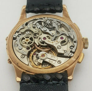 Vintage Haste Chronograph Triple Date MoonPhase LEONIDAS VALJOUX 88 Watch Gold