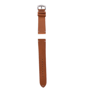 Leather Watch Strap Band Metal Buckle Coffee & Tan 18 MM - Experts Watches Watch Strap